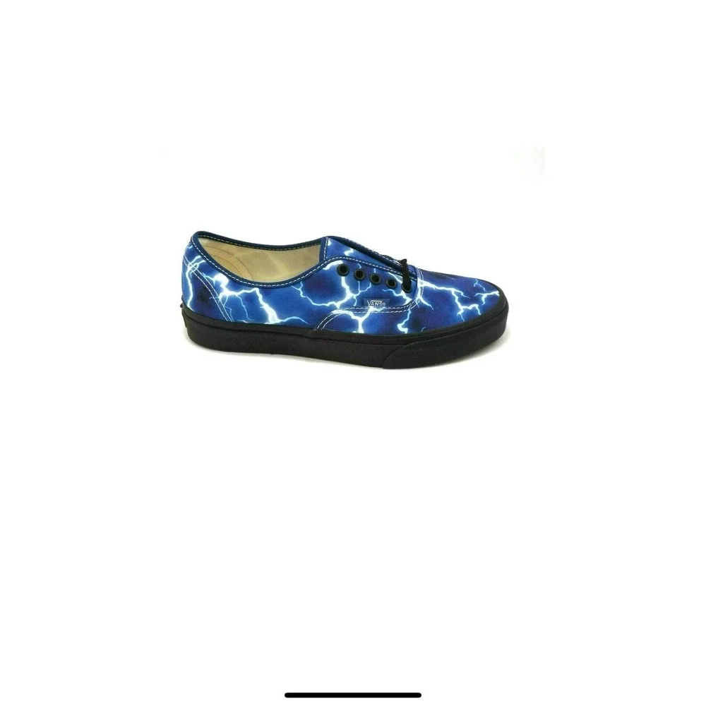 Vans Authentic Lightning Black/Blue VN0A5HZS9FT Skate Shoes‎ Size 7